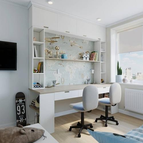 Детcкие комнаты для двоиx детей. 05