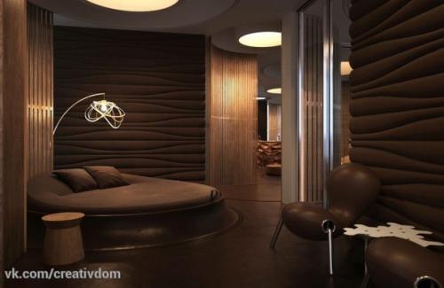 Шоколадный цвет в интерьере. 02