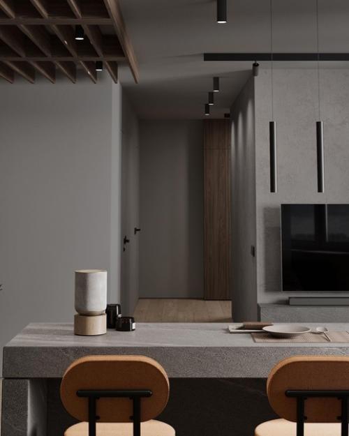 Интерьер кухни - гостиной, в котором хочется задержаться, а после. 07