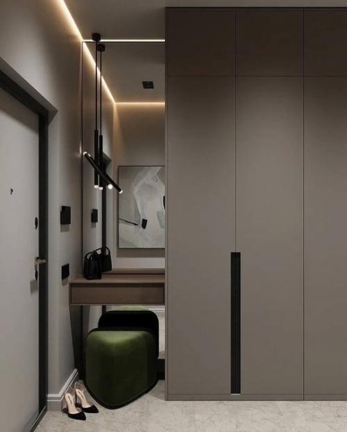 Интерьер квартиры в современном стиле в приятных тёплых оттенках. 07