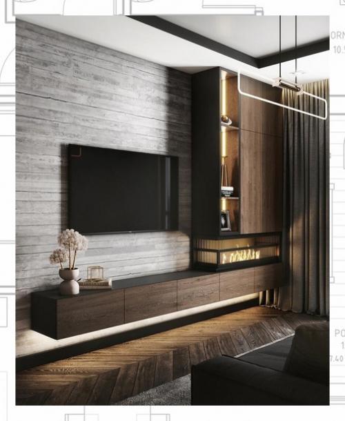 Темно - золотой интерьер квартиры - студия дизайна Mossebo. 02