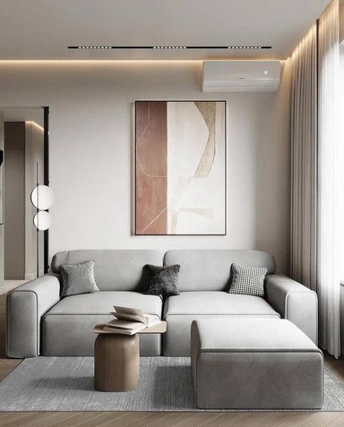 Интерьер квартиры в современном стиле в приятных тёплых оттенках. 06