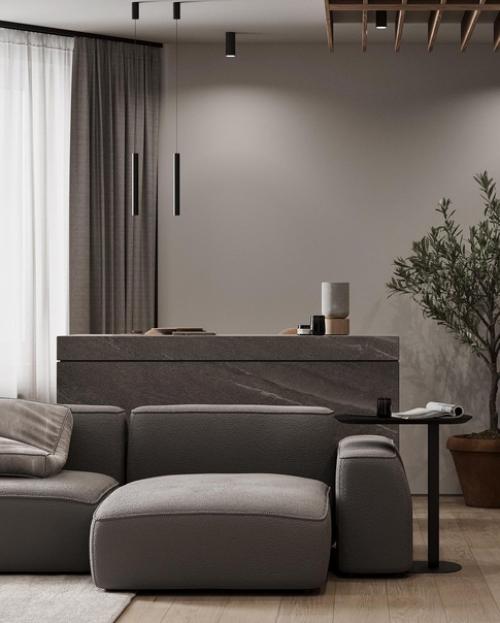 Интерьер кухни - гостиной, в котором хочется задержаться, а после. 05