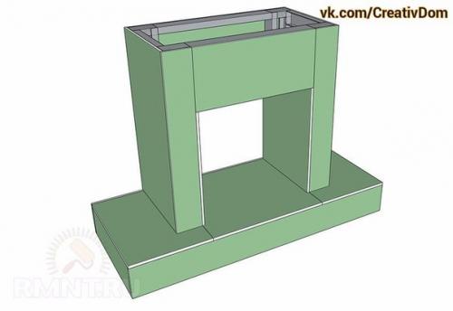 Декоративный камин из гипсокартона своими руками пошагово (размеры, сборка. 05