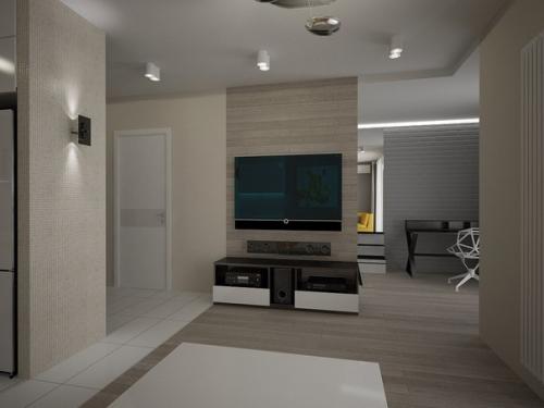 Дизайн однокомнатной квартиры для семьи с ребенком 38 кв. 02