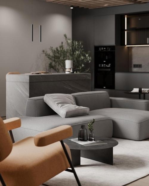 Интерьер кухни - гостиной, в котором хочется задержаться, а после. 04