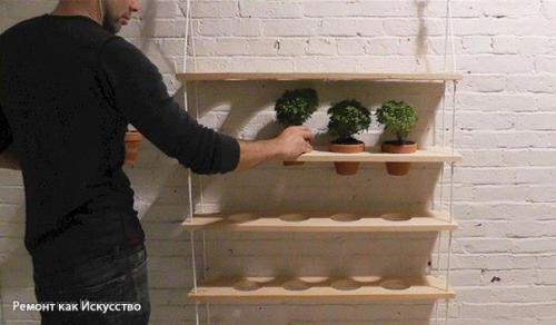 На заметку!  Подвесная полка под цветы своими руками. 07