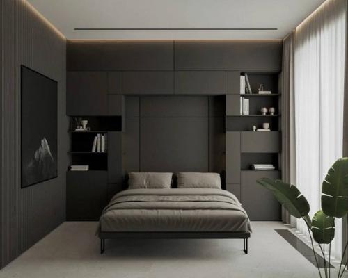 Монохромный минималистичный проект 1-комнатной квартиры. 02