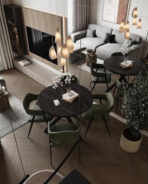 Интерьер квартиры в современном стиле в приятных тёплых оттенках. 05