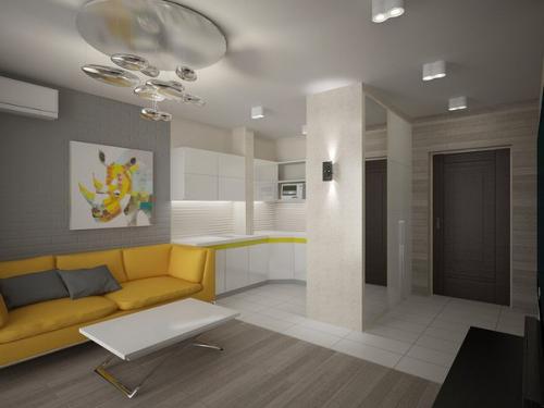 Дизайн однокомнатной квартиры для семьи с ребенком 38 кв. 03