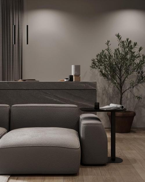 Интерьер кухни - гостиной, в котором хочется задержаться, а после. 06