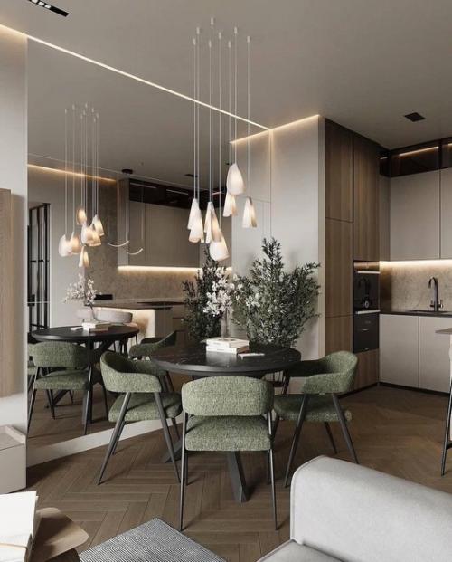 Интерьер квартиры в современном стиле в приятных тёплых оттенках. 04