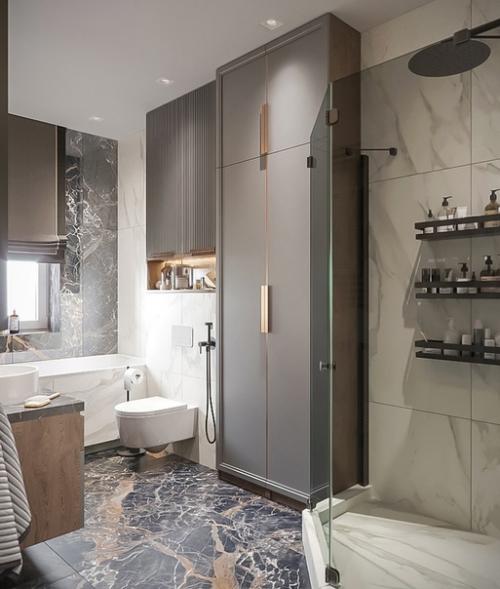 Стильная современная ванна в новом проекте одного уютного дома! 01