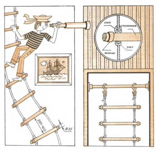 Веревочная лестница своими руками. 04
