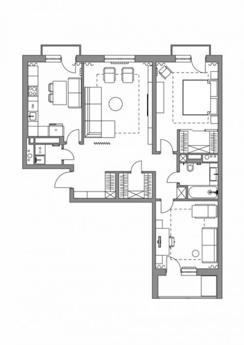 Элегантная трехкомнатная квартира с продуманным хранением. 09