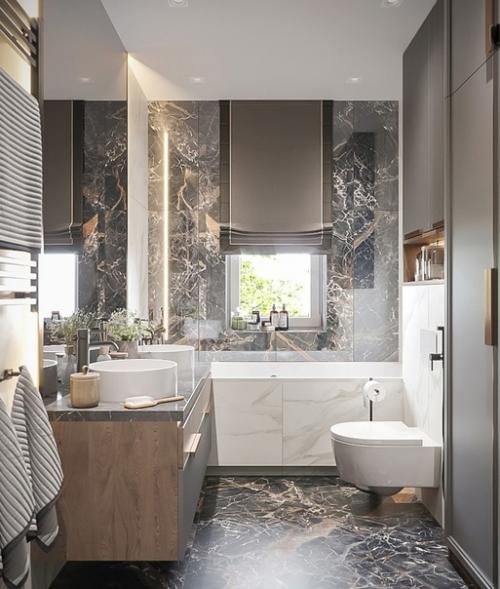 Стильная современная ванна в новом проекте одного уютного дома! 02