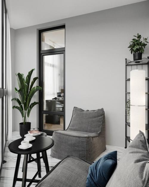 Серия из крутых ракурсов балкона с видом на город. 02