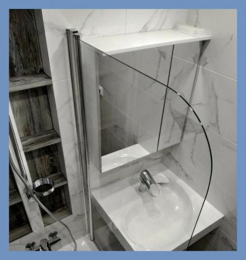 Площадь нашей ванной комнаты очень маленькая, но мы продумали все до мельчайших деталей и сделали очень функциональный ремонт. 04