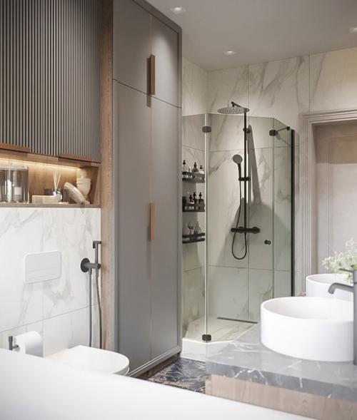 Стильная современная ванна в новом проекте одного уютного дома! 03