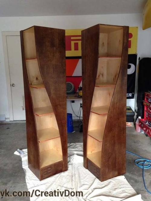 Оригинальный книжный шкаф своими руками. 06