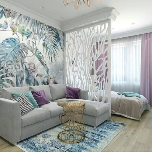 Зoнировaниe комнаты. 1 или 2 вариант? 01