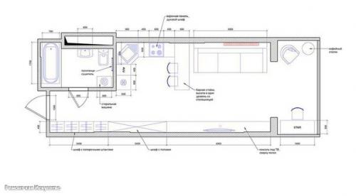 Студия площадью 40 кв. 09