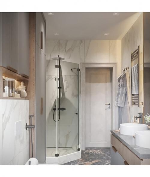 Стильная современная ванна в новом проекте одного уютного дома! 05