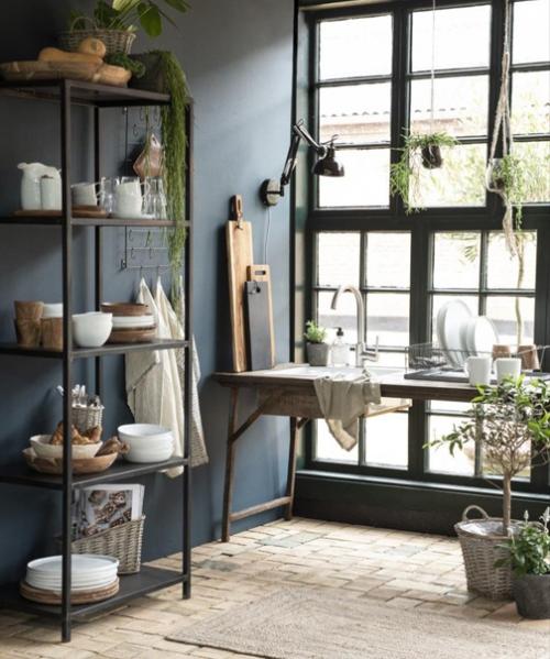 Открытые полки на кухне. 01 Открытые полки на кухне. 01