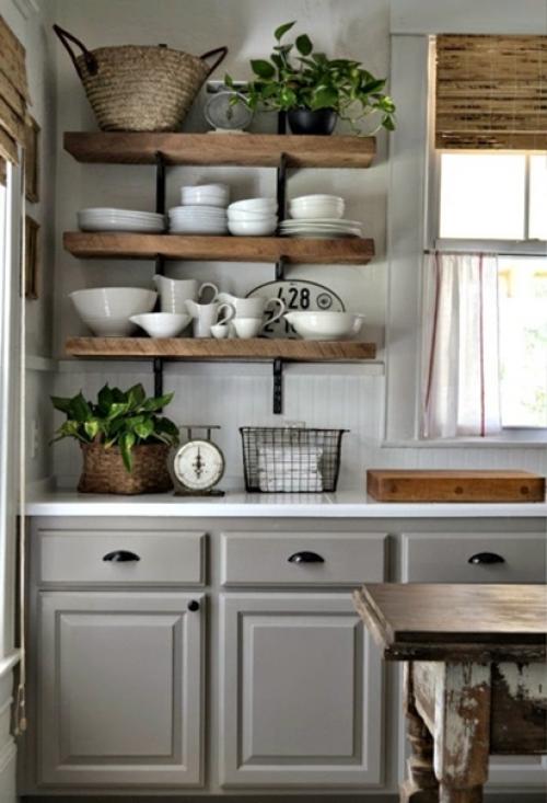 Открытые полки на кухне. 06 Открытые полки на кухне. 06