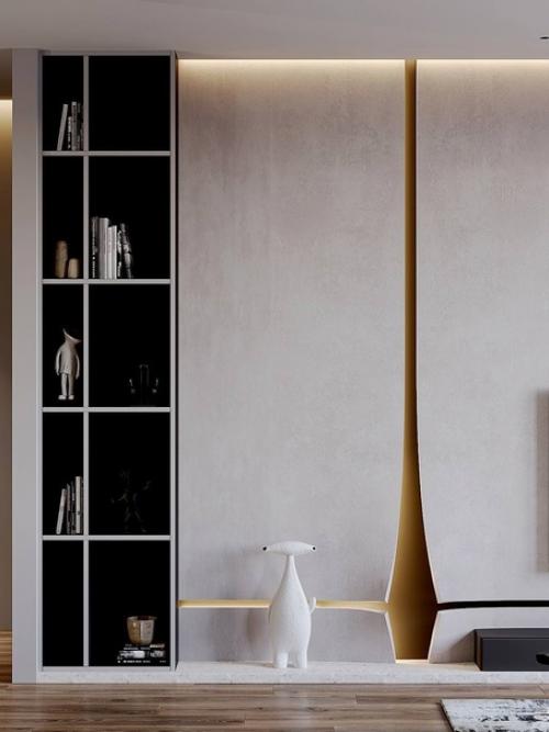 Интерьер квартиры в современном стиле в светлых пастельных тонах. 07