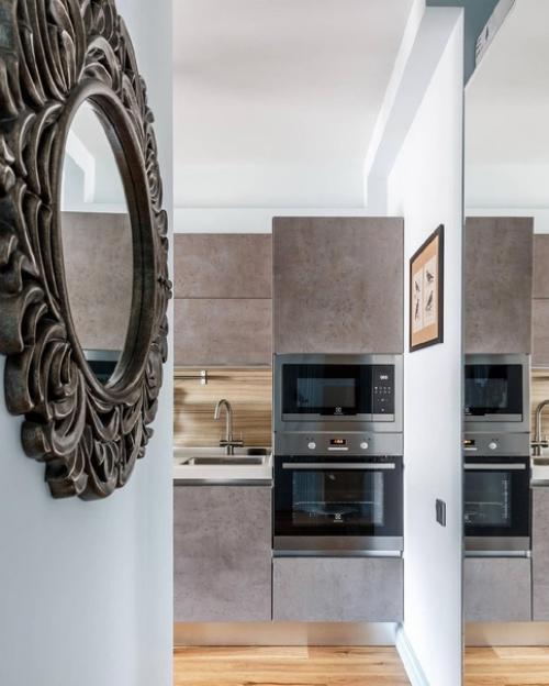 Интерьер квартиры площадью 36 м 2. исходное состояние квартиры в новостройке - маленькое, почти квадратное помещение без перегородок. 03