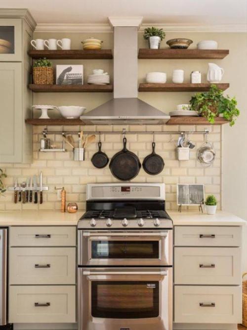 Открытые полки на кухне. 02 Открытые полки на кухне. 02