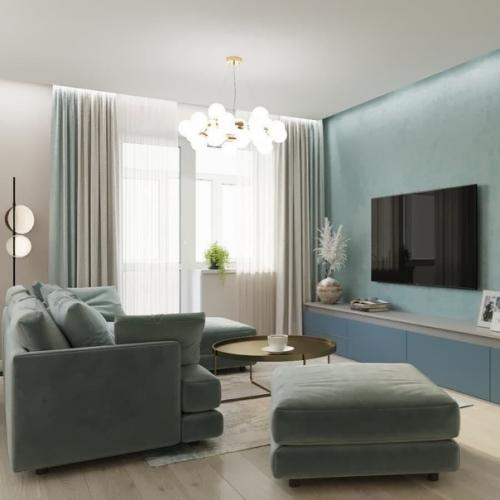 Замечательный дизайн - проект кухни - гостиной с крутым зонированием. 01