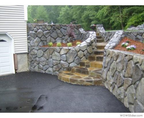 Подпорная стенка своими руками на даче. 03