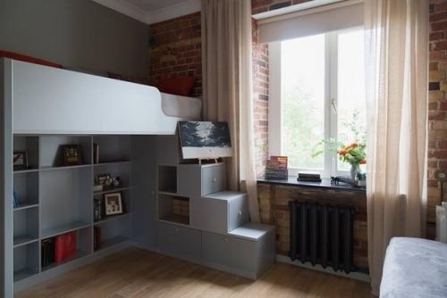 Дизайн в индустриальном стиле с балконом в ванной комнате. 05