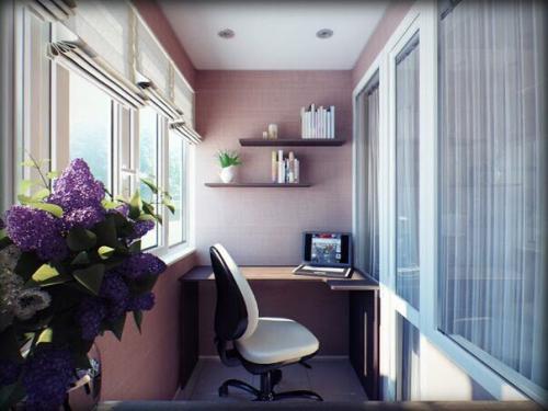 Дизайн кабинета на балконе. 07