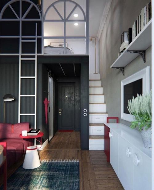 В обычной городской новостройке, среди суеты и повседневности, спрятался уютный уголок крошечной парижской квартиры. 06