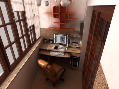 Дизайн кабинета на балконе. 03