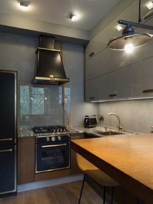 Дизайн в индустриальном стиле с балконом в ванной комнате. 06