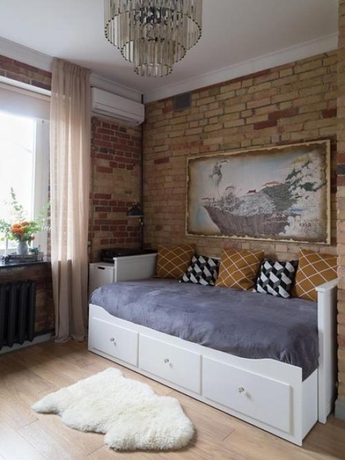 Дизайн в индустриальном стиле с балконом в ванной комнате. 02