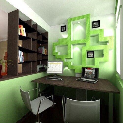 Дизайн кабинета на балконе. 06