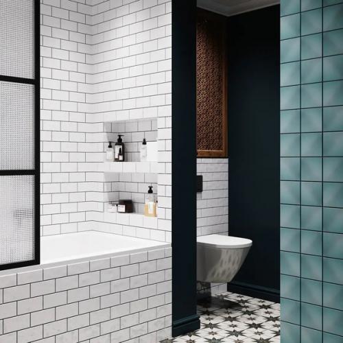 Ванная комната, которая навевает воспоминания о тёплых странах, синем море и голубом небе. 04