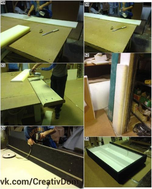 Обзорная фото презентация изготовления полуторной кровати на мебельном производстве. 08
