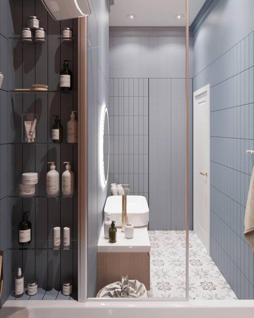 Мы встречаем день в нежной ванной комнате площадью 5, 57 кв. 04