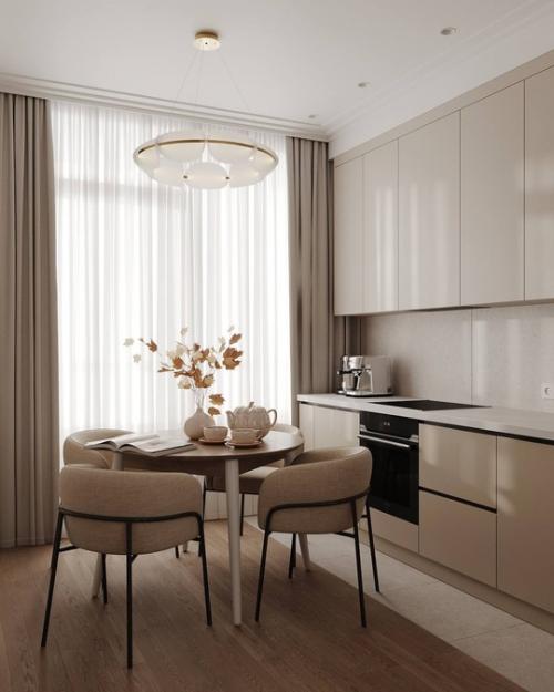 Спокойный, обволакивающий интерьер в тёплых бежевых оттенках. 03