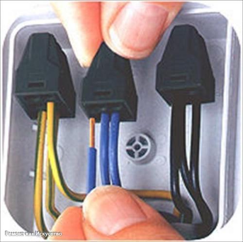 Соединение проводов в распределительной коробке. 05 Соединение проводов в распределительной коробке. 05