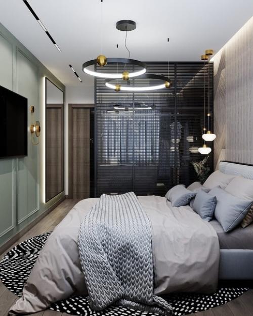 Дизайн спальни, совмещенной с гардеробом. 03