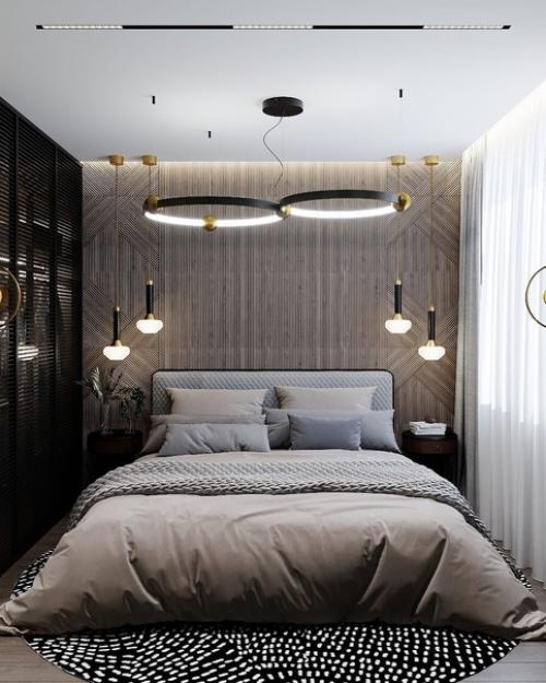 Дизайн спальни, совмещенной с гардеробом. 04