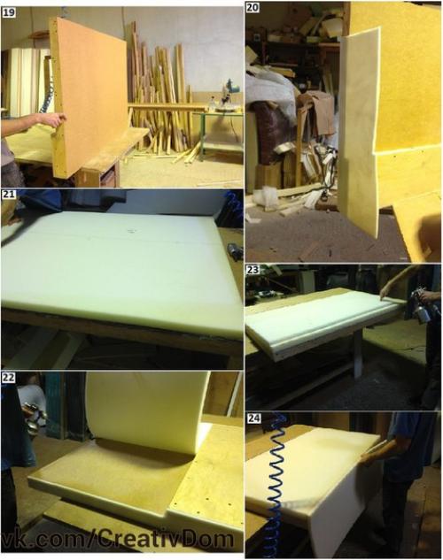 Обзорная фото презентация изготовления полуторной кровати на мебельном производстве. 03