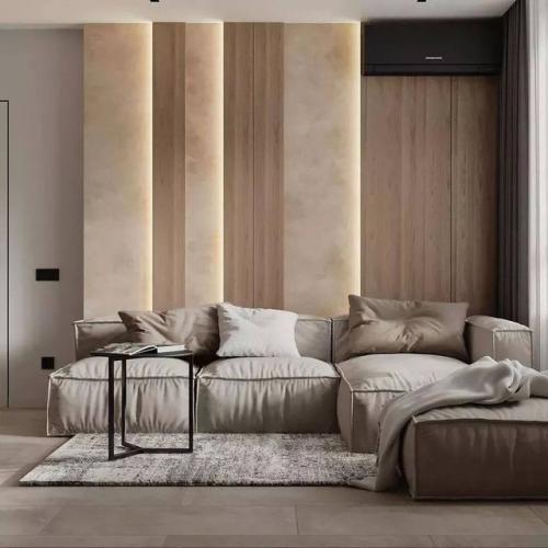 Лаконичный интерьер, четкие линии и большое внимание к фактуре - все это характерно дизайну этой кухни - гостиной. 03